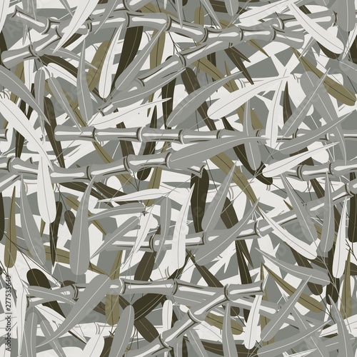 Monochrome bamboo forest seamless pattern texture illustration