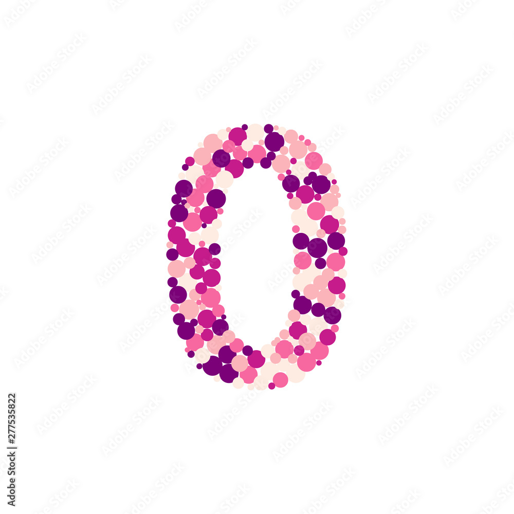 digit 0 color distributed circles dots illustration digit 0 color distributed circles dots illustration