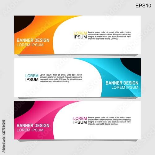 Vector abstract design banner web template.