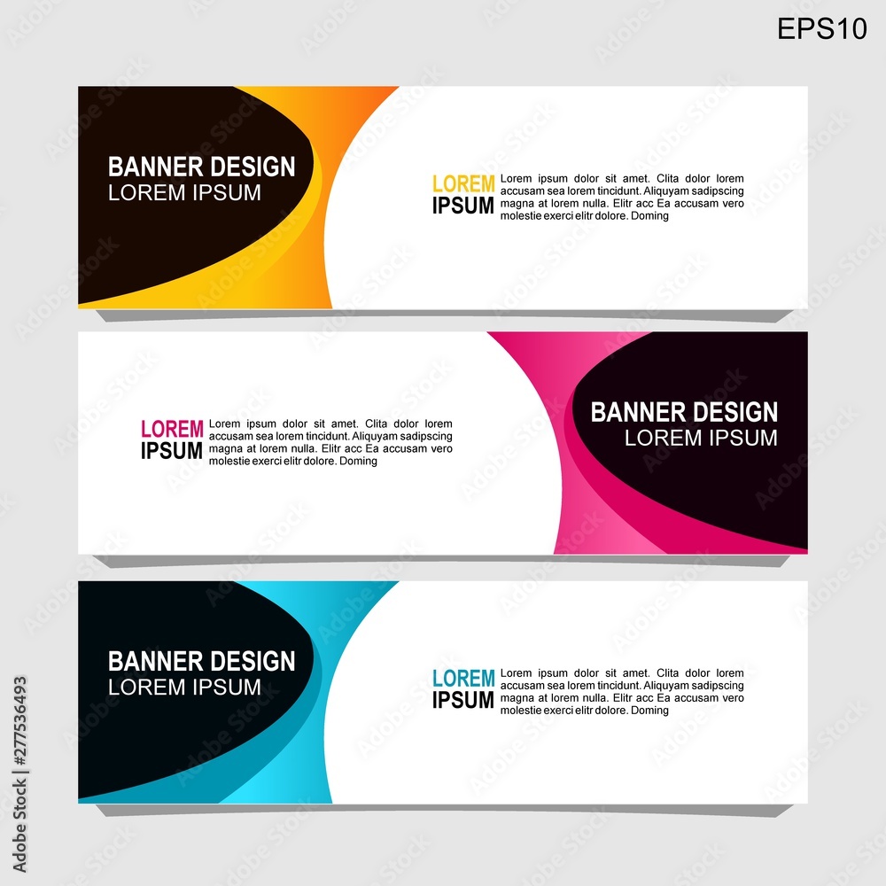 Vector abstract design banner web template.