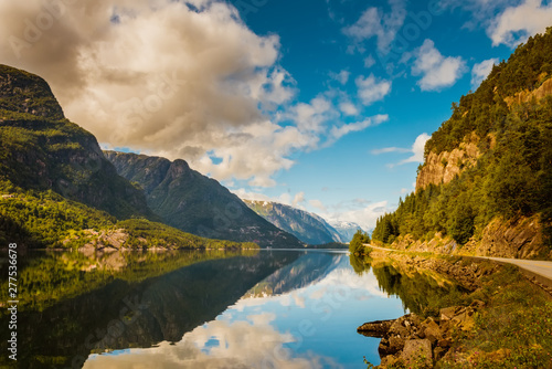 Fototapeta Naklejka Na Ścianę i Meble -  Summer Hardanger Fjord near Trolltunga, Norway landscape