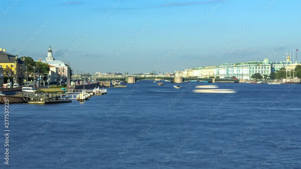 City skyline day time lapse of Palace Bridge, Saint-Petersburg Russia 4K City skyline day time lapse of Palace Bridge, Saint-Petersburg Russia 4K