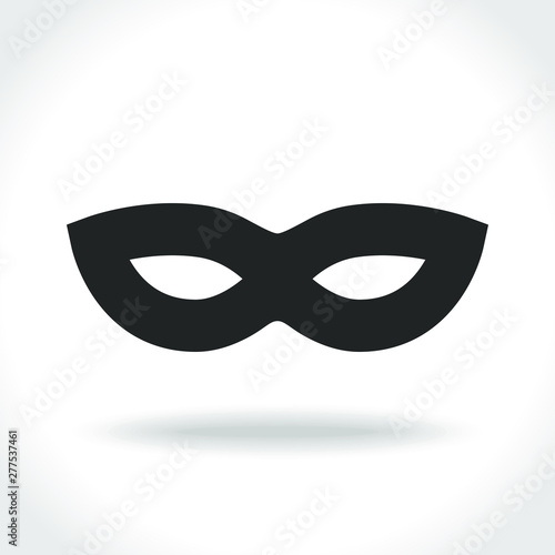 Mask incognito black icon. Anonymous mask sign isolated on white background. Vector illustration