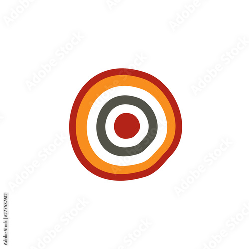 Aboriginal art dots painting icon logo design template
