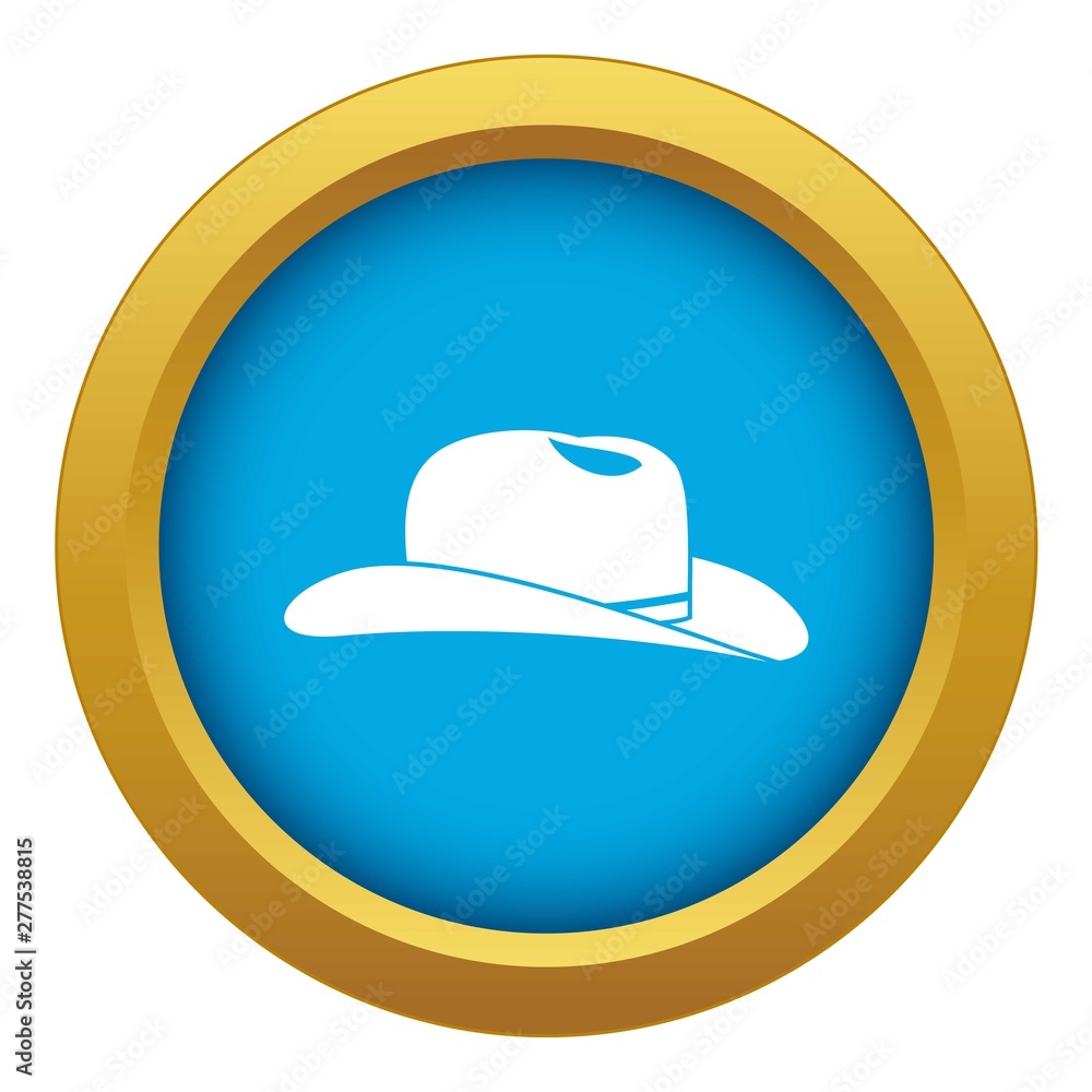 Cowboy hat icon blue vector isolated on white background for any design Cowboy hat icon blue vector isolated on white background for any design