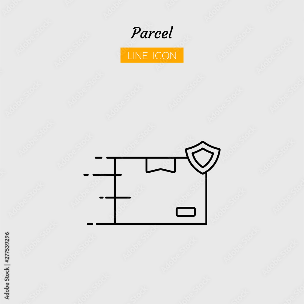 line icon symbol, parcel transport postal delivery logistics fast, safty, box package shipping service, Isolated flat outline vector design line icon symbol, parcel transport postal delivery logistics fast, safty, box package shipping service, Isolated flat outline vector design