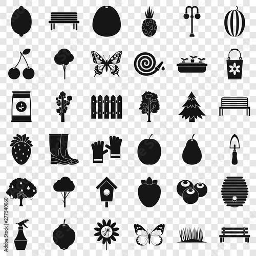 Cultivated icons set. Simple style of 36 cultivated vector icons for web for any design photo