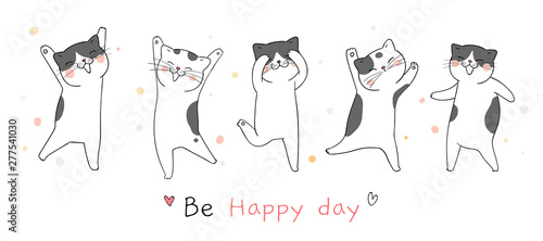 Draw banner cat dancing so funny.
