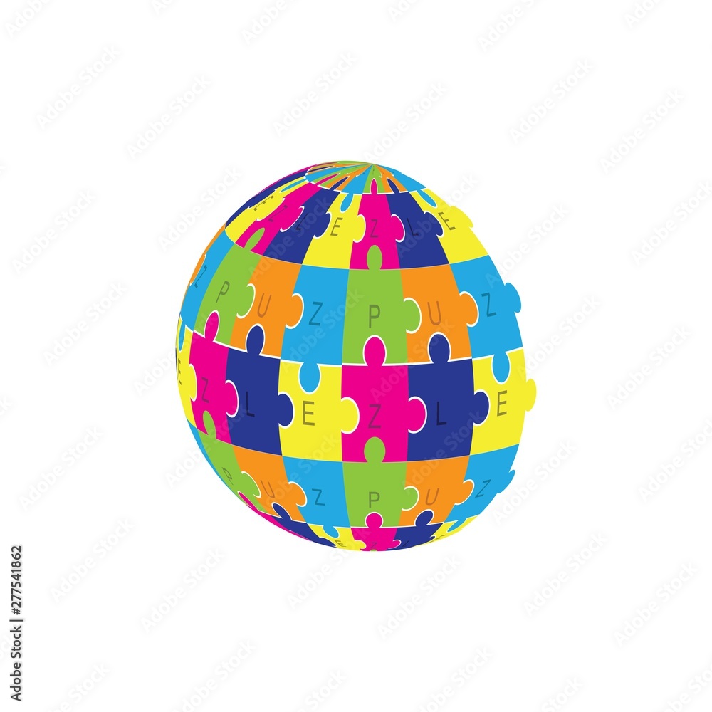 Obraz premium puzzle logo vector icon template