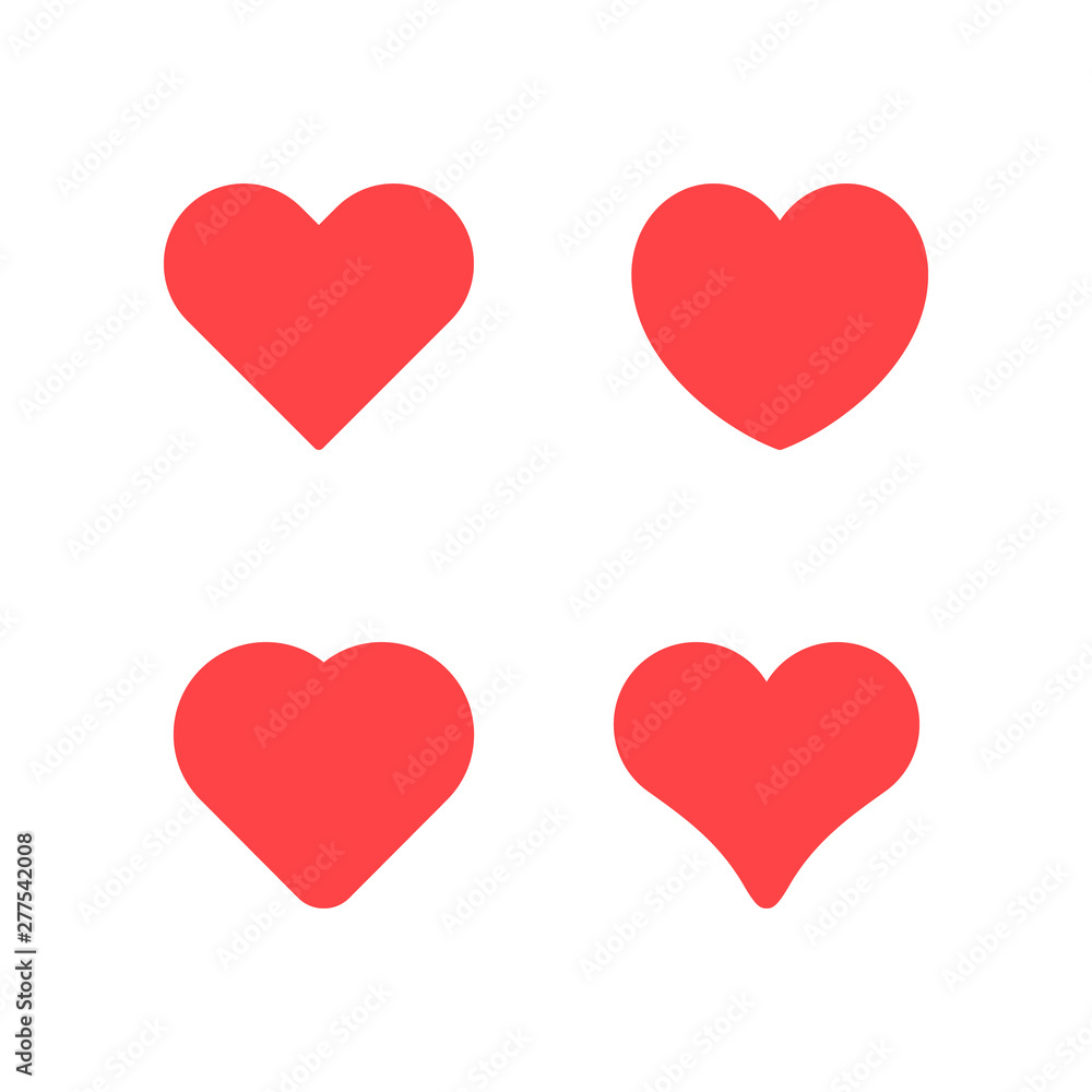 Set icons of heart and love concept