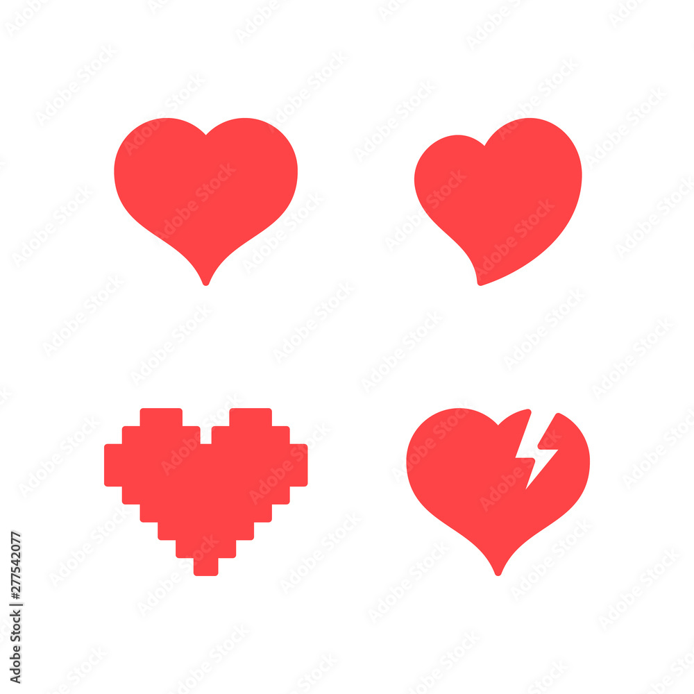 Set icons of heart and love concept Set icons of heart and love concept