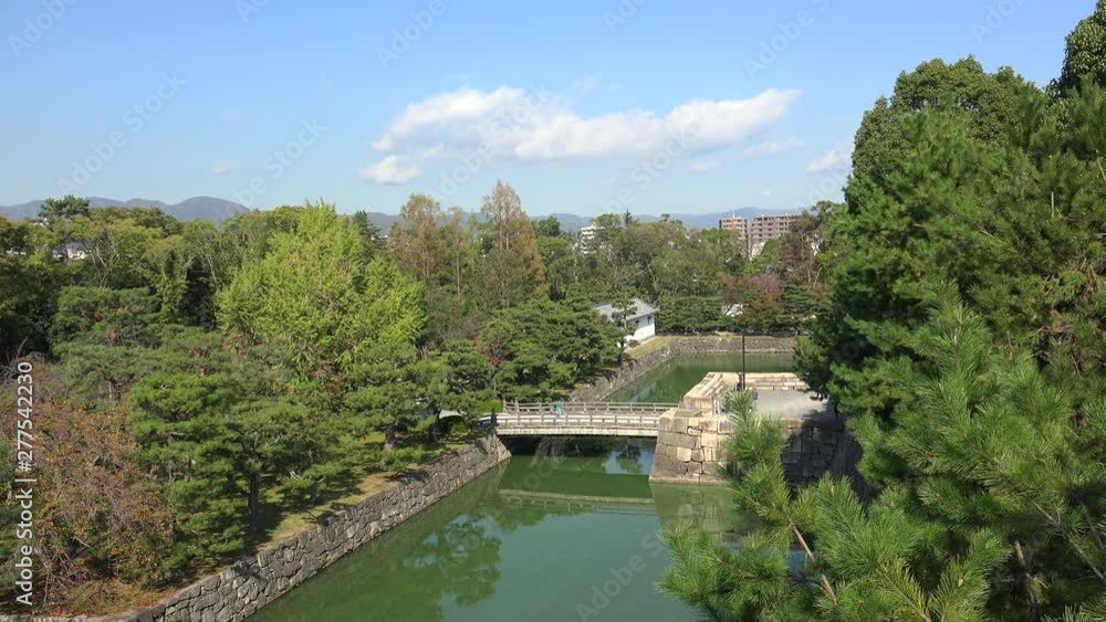 Inner fortress moat with the bridge of Nijo Castle. Kyoto, Kansai, Japan. Inner fortress moat with the bridge of Nijo Castle. Kyoto, Kansai, Japan.