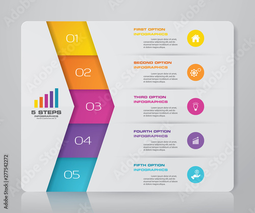 5 steps simple&editable process chart infographics element. EPS 10.	