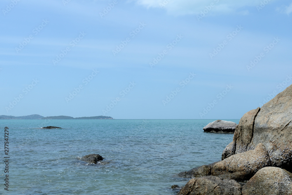 Beautiful coastal seascape with stones. Samui island, Thailand Beautiful coastal seascape with stones. Samui island, Thailand