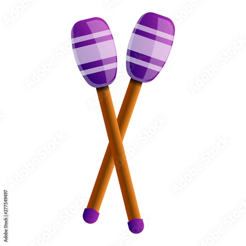 Gymnastic sticks icon. Cartoon of gymnastic sticks vector icon for web design isolated on white background