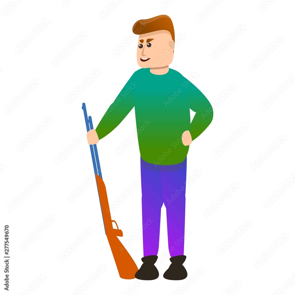 Shotgun shooter icon. Cartoon of shotgun shooter vector icon for web design isolated on white background Shotgun shooter icon. Cartoon of shotgun shooter vector icon for web design isolated on white background