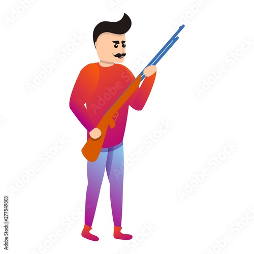 Man ready for shooting icon. Cartoon of man ready for shooting vector icon for web design isolated on white background