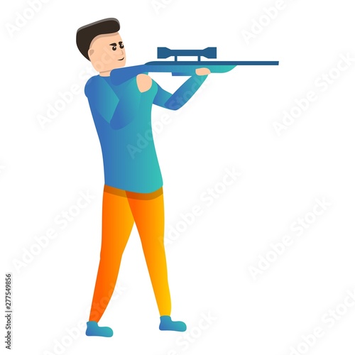 Sniper sport shooting icon. Cartoon of sniper sport shooting vector icon for web design isolated on white background