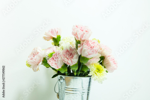 Wallpaper Mural Beautiful carnation flowers in vase on background Torontodigital.ca