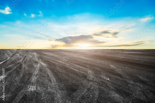 Urban Road and Sky Cloud Landscape..