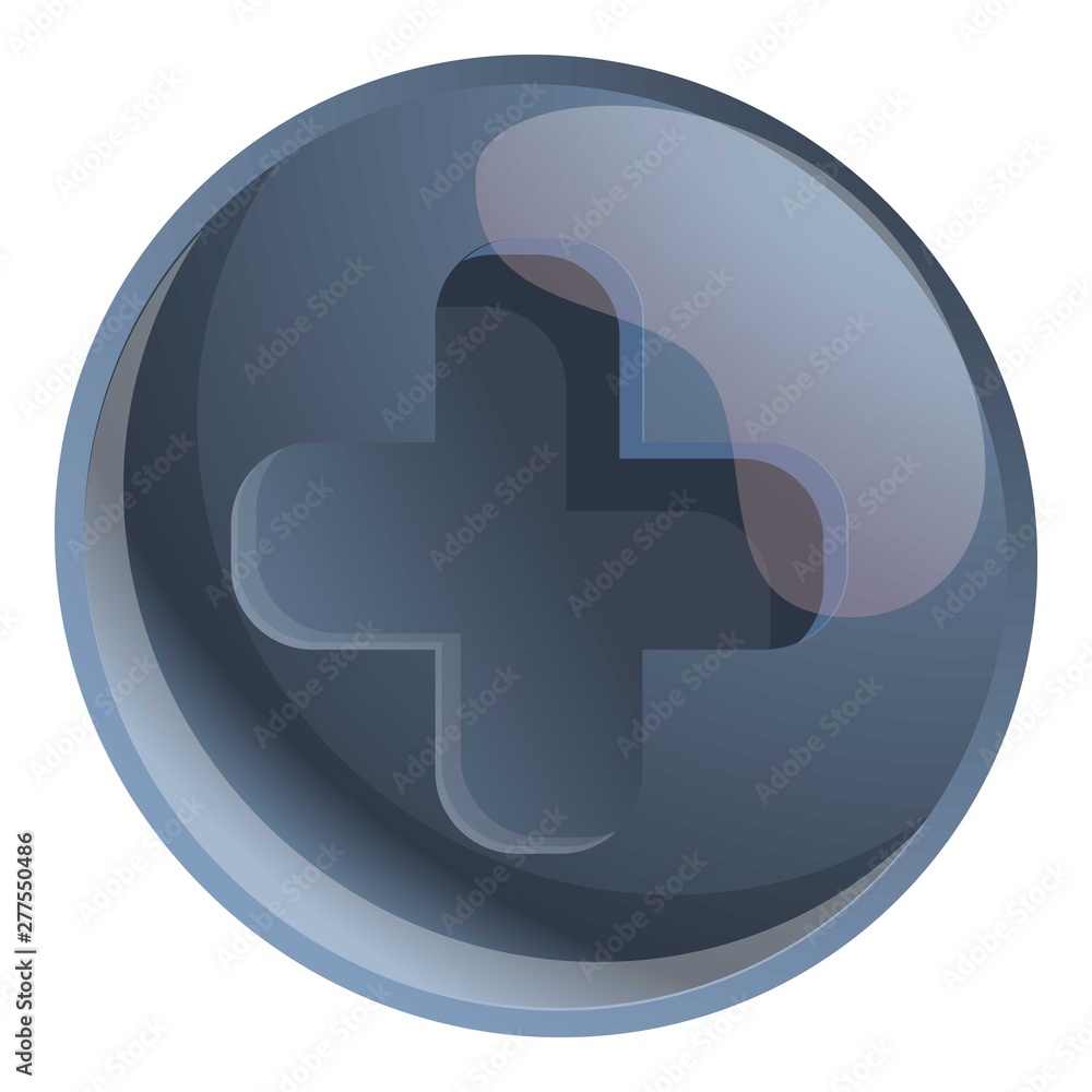 Cross steel screw head icon. Cartoon of cross steel screw head vector icon for web design isolated on white background Cross steel screw head icon. Cartoon of cross steel screw head vector icon for web design isolated on white background