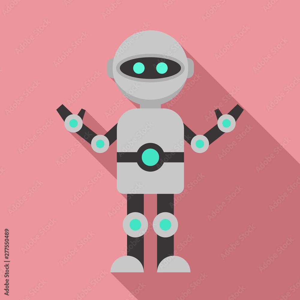 Obraz premium Futuristic humanoid icon. Flat illustration of futuristic humanoid vector icon for web design