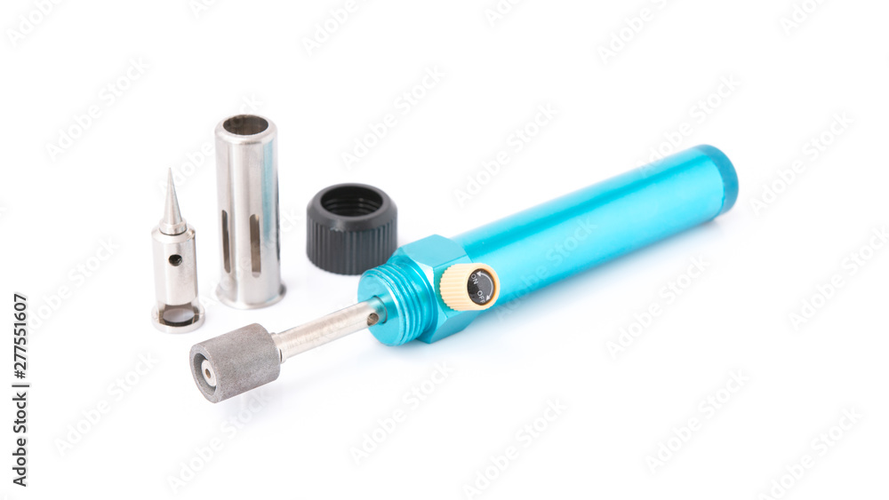 Naklejka premium Soldering Iron parts of gas heated recharging isolated