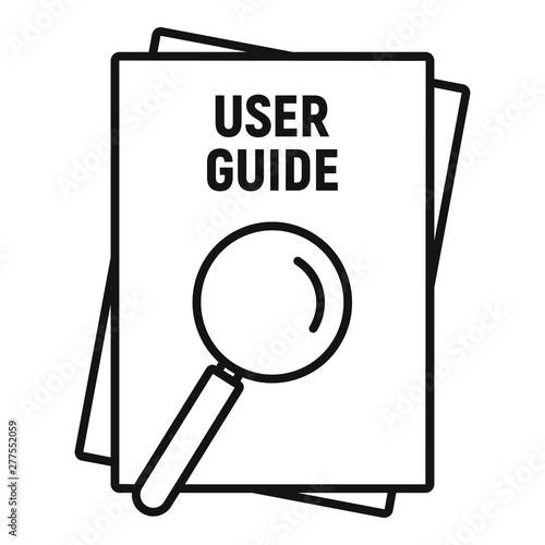 User guide papers icon. Outline user guide papers vector icon for web design isolated on white background