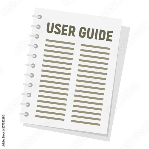 User guide papers icon. Flat illustration of user guide papers vector icon for web design