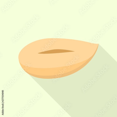 Half peanut icon. Flat illustration of half peanut vector icon for web design