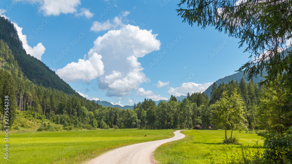 road in the mountains Bavaria Graswang
