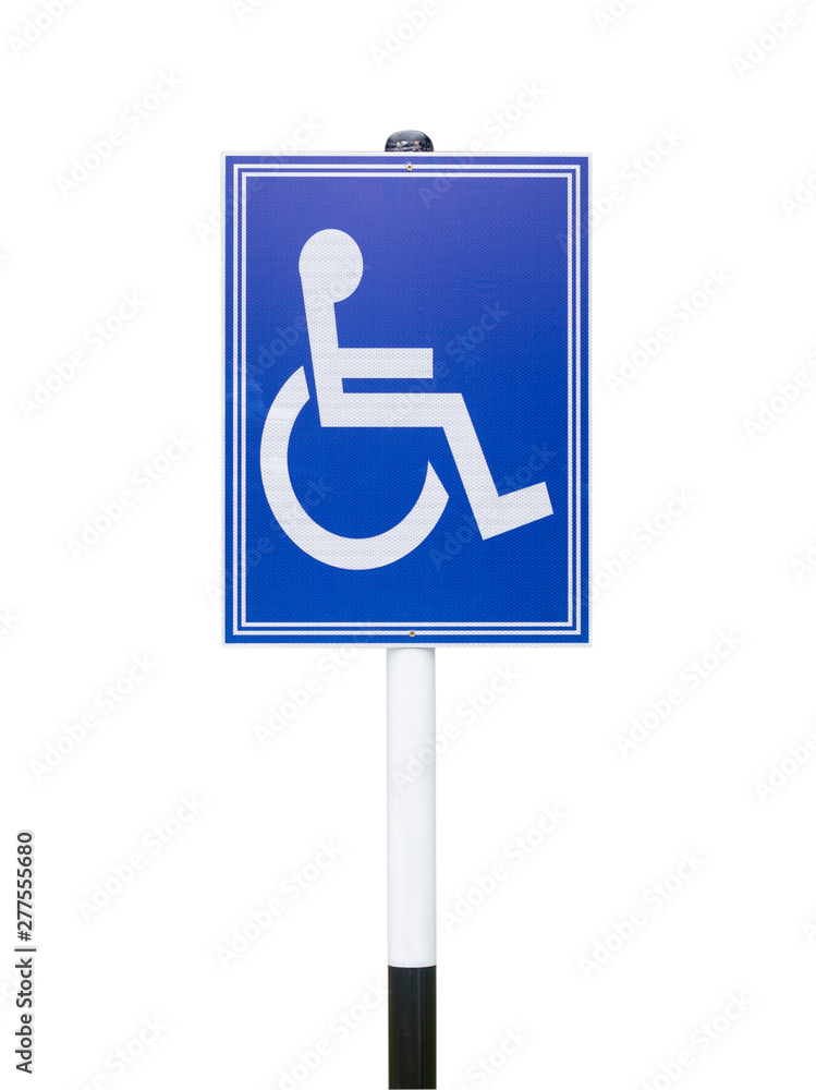 Blue parking lot for disabled people with white background Blue parking lot for disabled people with white background