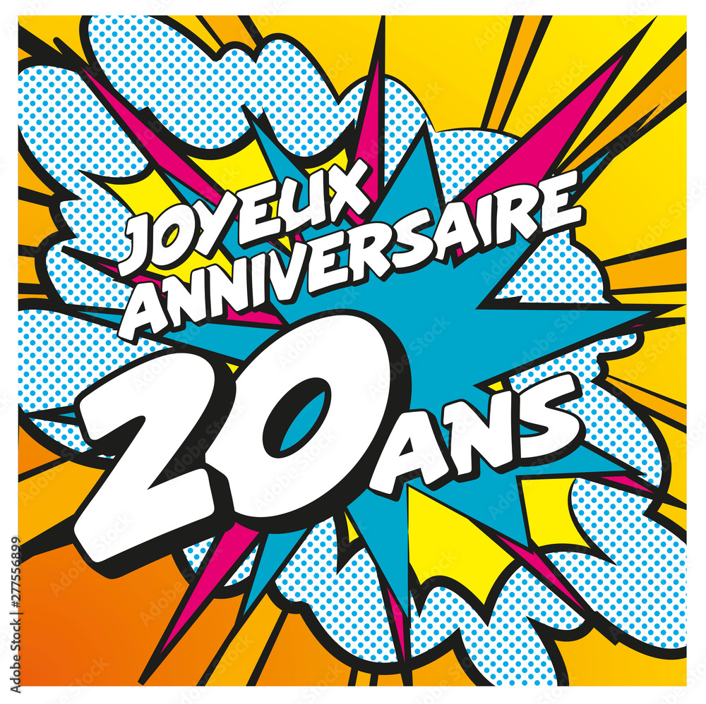 Carte anniversaire 20 ans 3 Carte anniversaire 20 ans 3