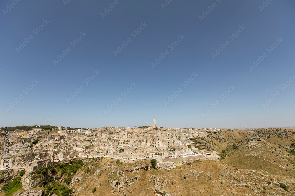 Panoramic view of the ancient town of Matera at Basilicata region in southern Italy
