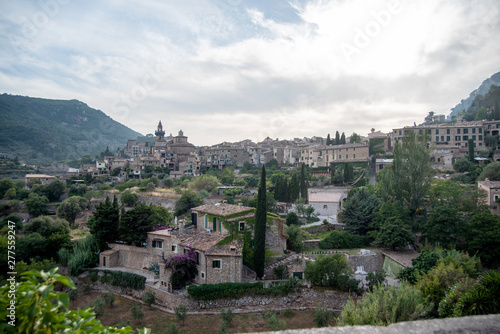 Mallorca 2019: City View of Valldemossa, Majorca, Spain on a cloudy summer day