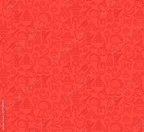 Mexican culture vector seamless pattern