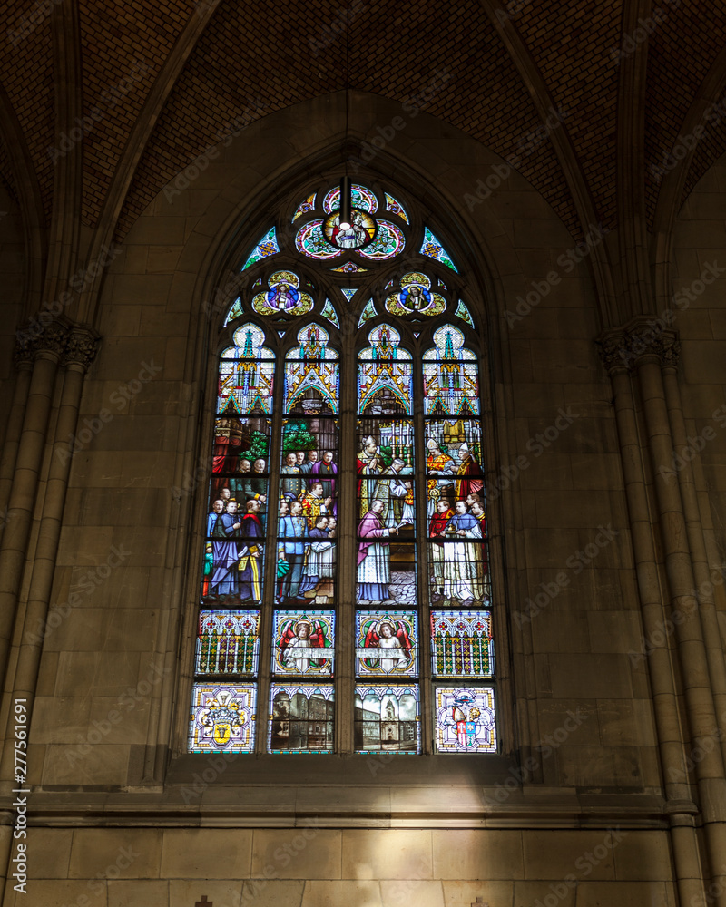 Stained glass of the new Cathedral in Linz