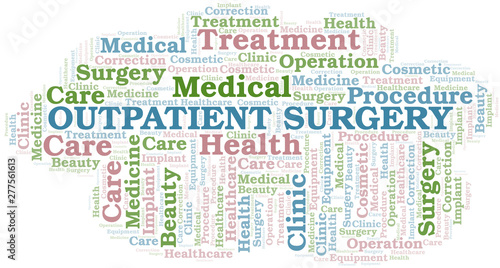 Outpatient Surgery word cloud vector made with text only.