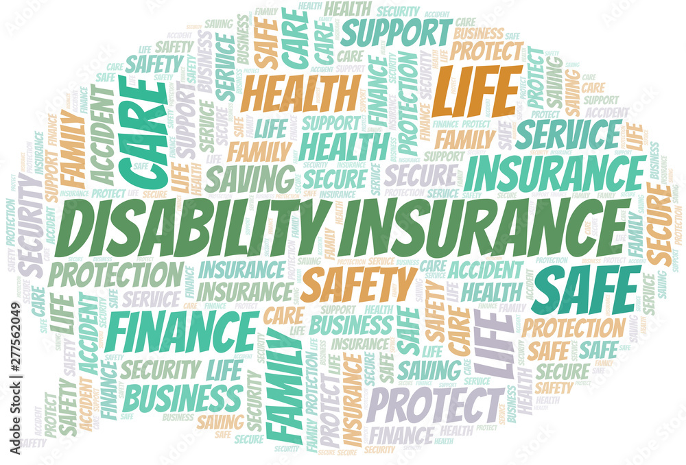 Disability Insurance word cloud vector made with text only. Disability Insurance word cloud vector made with text only.