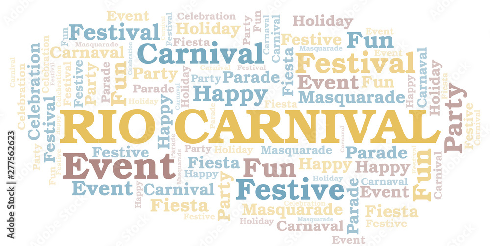 Fototapeta premium Rio Carnival word cloud vector made with text only.