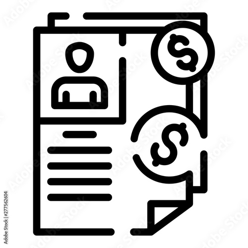 Crowdfunding papers icon. Outline crowdfunding papers vector icon for web design isolated on white background