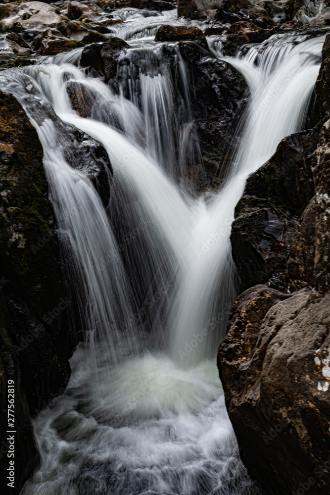 Fototapeta premium Waterfall close up at Betws Y Coed.