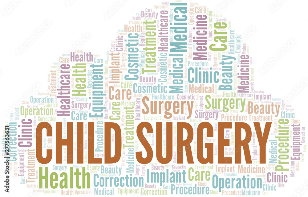 Obraz premium Child Surgery word cloud vector made with text only.
