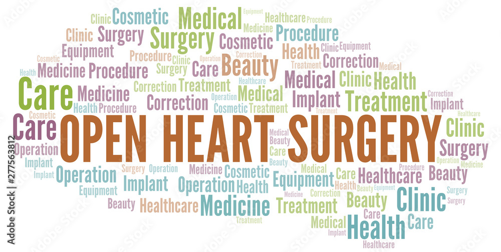 Fototapeta premium Open Heart Surgery word cloud vector made with text only.