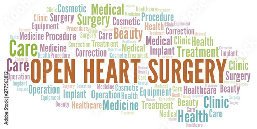 Open Heart Surgery word cloud vector made with text only.