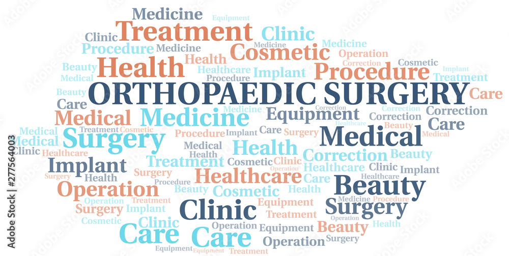 Fototapeta premium Orthopaedic Surgery word cloud vector made with text only.