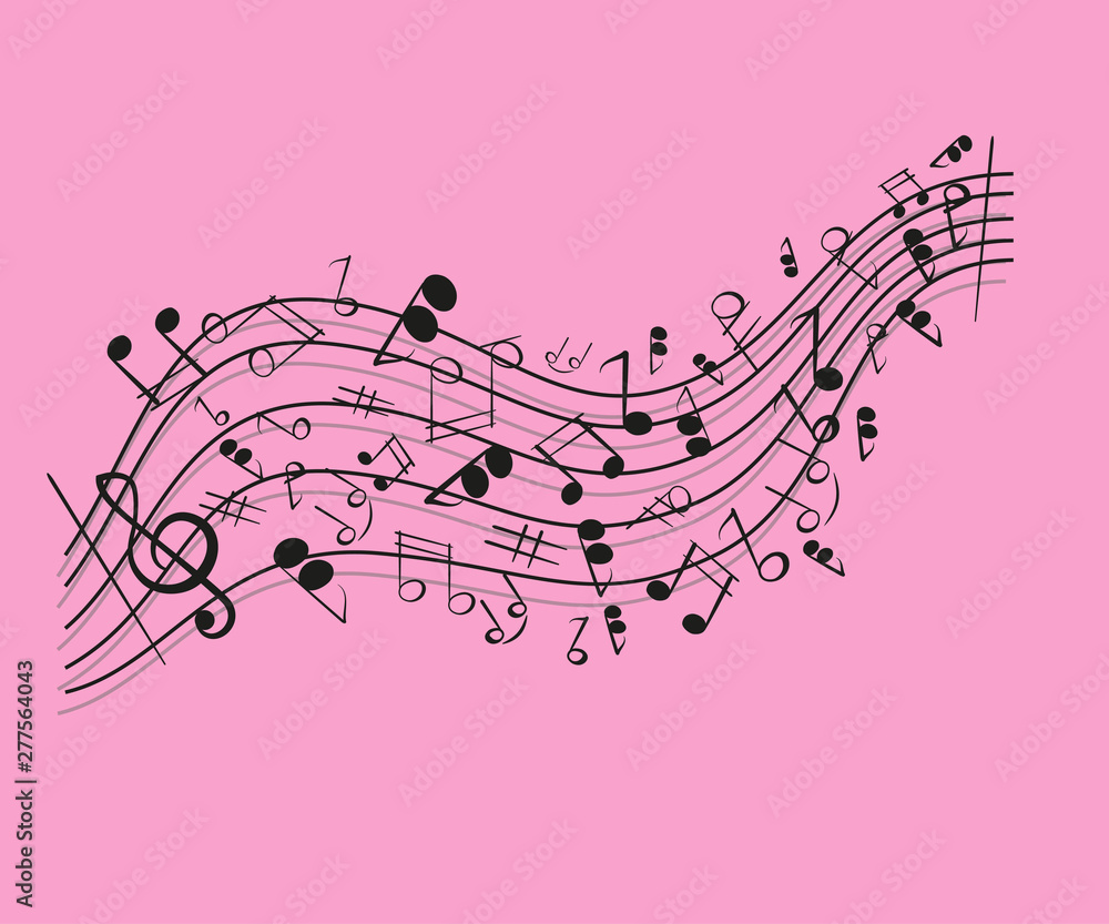 Abstract background with musical notes. Abstract background with musical notes.