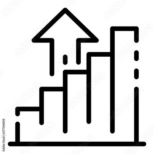 Money graph rise up icon. Outline money graph rise up vector icon for web design isolated on white background