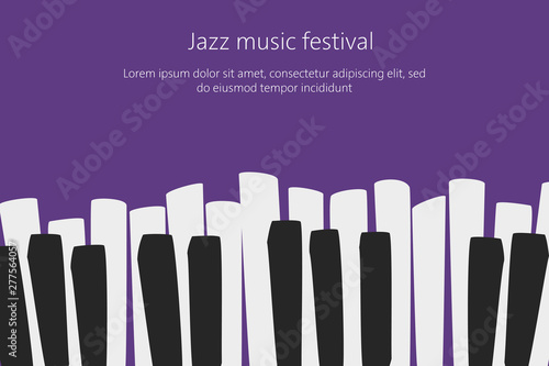 Music festival poster template with piano keys.