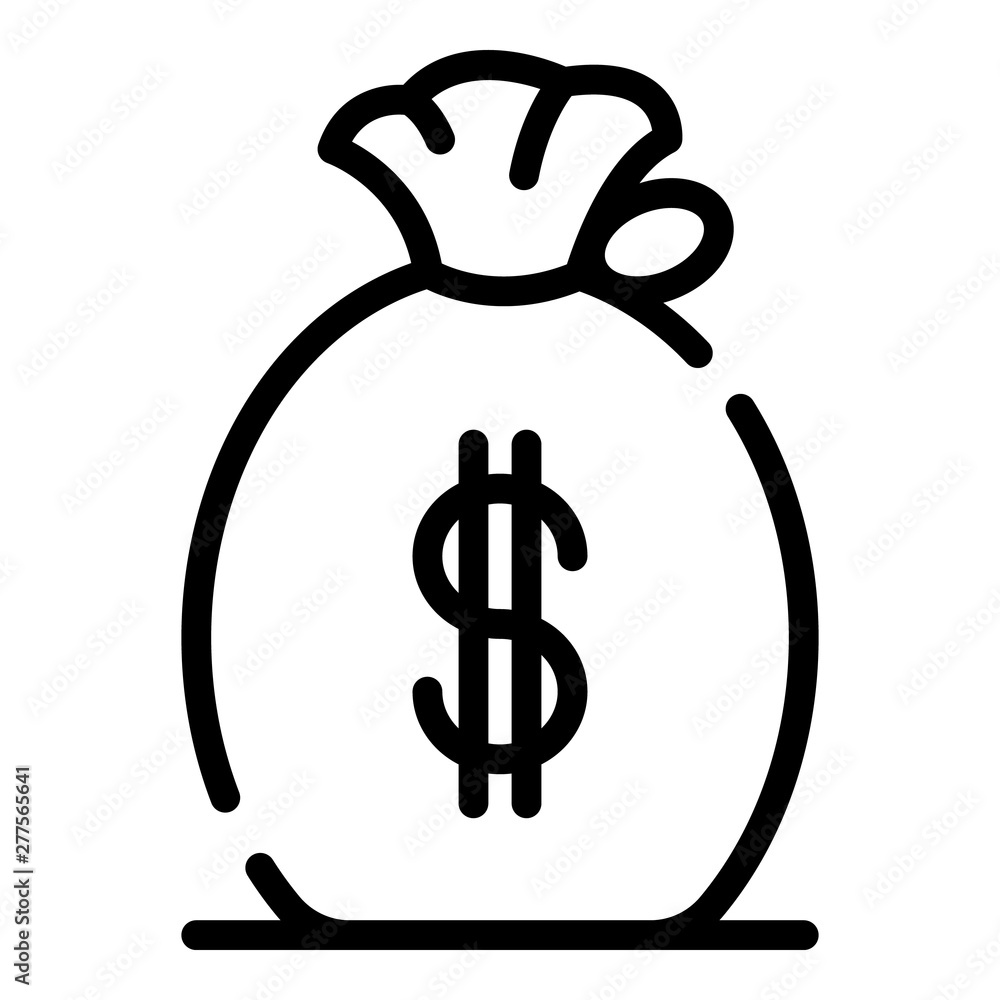 Money bag icon. Outline money bag vector icon for web design isolated on white background Money bag icon. Outline money bag vector icon for web design isolated on white background